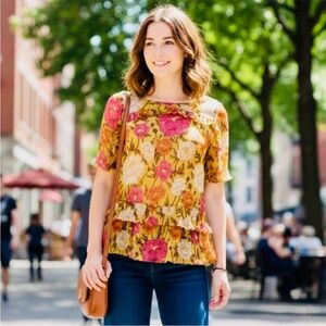 Massimo Dutti floral blouse